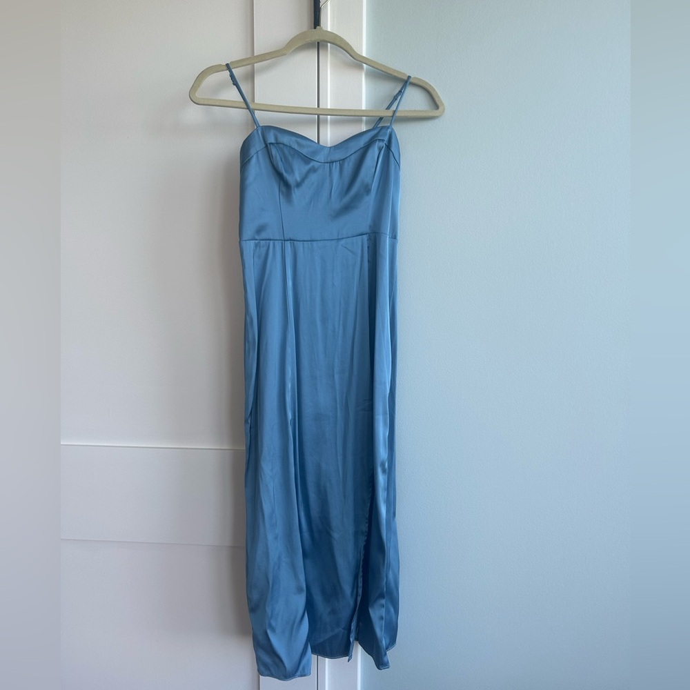 Abercrombie & Fitch Light Blue Camille Midi Dress